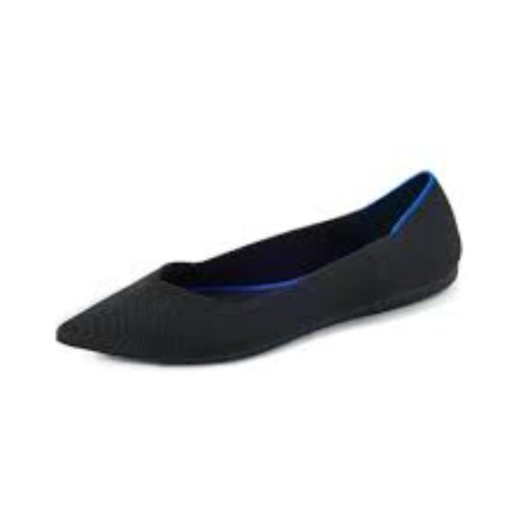Rothy's The Point Classic Ballet Flats in Black w/ Blue Trim - Size 8.5 - Picture 14 of 16